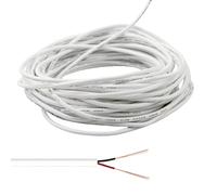 OMIGA 10 Meter 24AWG Wire 2 Core Electrical Cable PVC Mains Electrical Twin Flexible Copper Cable Higher Abrasion Resistance for Lght Electrical Applications Extension Cables (White)