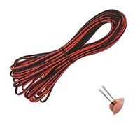 OMIGA 20 Meter 22AWG Electrical Cable 2 Core Flexible Copper Cable PVC Mains Electrical Cable 2 Pin Red Black Wire for Single Color LED Strip Light Extension Cable (Red Black)
