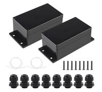OMIGA Junction Box Black 158 x 90 x 65 mm IP65 Waterproof Junction Box Surface-Mounted Junction Box and 8 Connections M16 for Diameter 4-8 mm Cable Pack of 2