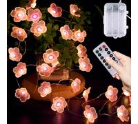 OMIKA Battery Operated String Lights Indoor, 16.5ft Cherry Blossom Bedroom Lights, Warm White Flower Light Decorative for Room Dressing Table Dorm Party Easter Girl Mom Gift Wedding Christmas
