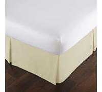 OMIREL Bed Skirt Ruffle Wrap Around Bed Skirts 14 Inch Drop Double Bed Base Cover Wrap Box Pleated Sheets Microfibre Soft Brushed Easy Care,Beige,140 * 200+35cm