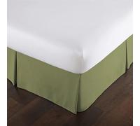 OMIREL Bed Skirt Ruffle Wrap Around Bed Skirts 14 Inch Drop Double Bed Base Cover Wrap Box Pleated Sheets Microfibre Soft Brushed Easy Care,Green,150 * 190+35cm