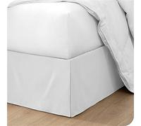 OMIREL Pleated Bed Skirt 14 Inch Drop Pleated Bedskirts Microfiber Box Pleated Bedskirts Valance Sheet Double Soft Brushed Polyester Box Pleated Bedding Skirt,White,90 * 200+35cm