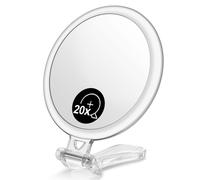 OMIRO 20X Magnifying Mirror with Foldable Handle - Perfect for Travel & Makeup