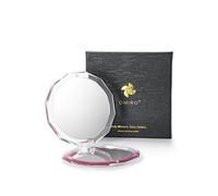 OMIRO Compact Mirror, 1X/10X Magnifying Travel Mirror, Pocket Mirror for Handbag-Foldable, Lightweight, Dodecagon 8.9 cm (Viva Magenta)