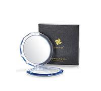 OMIRO Compact Mirror, 3½" 1X/10X Magnification Mini Folding Makeup Mirror for Purses (Classic Blue)