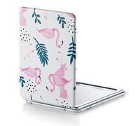 OMIRO Compact Mirror with 1x/3x Magnification, 2-Sided with PU Leather, Pocket Mirror for Wallet, Travel, Gift (Flamingo Pink)
