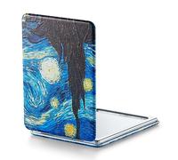 OMIRO Compact Mirror with 1x/3x Magnification, 2-Sided with PU Leather, Pocket Mirror for Wallet, Travel, Gift (Starry Night)