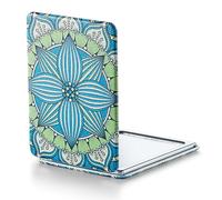 OMIRO Compact Mirror with 1x/3x Magnification, 2-Sided with PU Leather, Pocket Mirror for Wallet, Travel, Gift (Mandala Green)