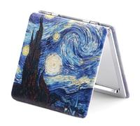 OMIRO Compact Mirror with 1x/3x Magnification, Square with PU Leather, Small Mirror for Purses, Daily Makeup (Starry Night)