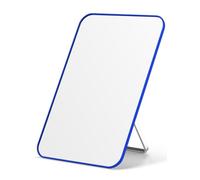 OMIRO Desk Makeup Mirror, 20 x 14cm Table Mirror with Foldable Stand and Hanging Hole for Shaving and Travelling, Blue