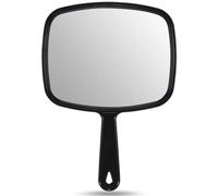 OMIRO Hand Mirror, All Black Handheld Mirror with Handle, Rectangle, 16.8 x 23.6 cm