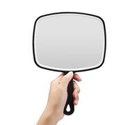 Hand Mirror, Black Handheld Plain Mirror with Handle,Square,M
