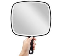OMIRO Hand Mirror, Extra Large Black Handheld Mirror with Handle, 9" W x 12.4" L (Pack of 3)