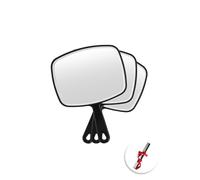 OMIRO Handheld Mirror, Black Handheld Mirror with Handle-M, 3 PCS, Ideal for Salon Hairdressers, Barbers, Daily Make Up and Dental Practices, 16.76 x 23.37 cm