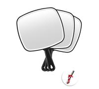 OMIRO Handheld Mirror, Black Handheld Mirror with Handle-XL, 3 PCS, Ideal for Salon Hairdressers, Barbers, Daily Make Up and Dental Practices, 22.86 x 30.48 cm