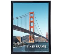 OMISHE 11x15 Picture Frame Black for Wall Mounting - Horizontal or Vertical Display Photo Frame, Gallery Style