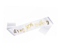 OMISS It's My Xth Birthday - White and Gold Sash - Be The Most Beautiful for Your Birthday