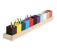 OMISTAR Colored Crayon Holder, Wooden Pencil Organizers for Little Ones, Marker Storage Containers, Desk Crayon Caddy, Stationary Art Supplies Storage for Classroom, 11 Cups on a Stand