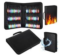 OMISTAR Key Organizer Case with 54 Tags, Fireproof Waterproof Portable Key Storage Bag, Zippered Key Holder Binder with Color-Coded Tags for Hotels, Real Estate, Car Sales, Property Management