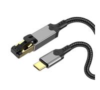 Omivine USB-C to RJ45 Ethernet Adapter Cable, 1 Gbit LAN to USB-C Ethernet CAT 6 Cable - Gold-Plated Contacts & Aluminium Housing for MacBook, iPad Pro, iPhone 17/16/15 Series, Thunderbolt 3/4/5-1M