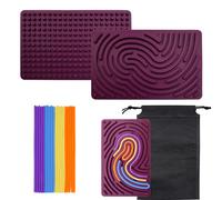 OMJMYY Sensory Activity Board Push Peel Sensory Board Game Silicone Calm Down Fidget Toy with Portable Bag & 20 Strings Down Sensory Toys for Kids 3+ & Adults ADHD Autism Relief Stress Anxiety