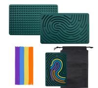 OMJMYY Sensory Activity Board Push Peel Sensory Board Silicone Calm Down Fidget Toy with Portable Bag & 20 Strings Down Sensory Toys for Kids 3+ & Adults Stress Anxiety Relief ADHD and Autism