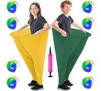 OMKSIH Granny Pants Yard Game 2Pcs Games Pants with 8 Bouncy Balls and 1 Air Pump Oversized Granny Pants Outdoor Game for Adults and Family Interactive Throwing Games for Group Gatherings