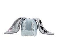 OMLAMP Y2k Hats New Jeans Bunny Ears Hat Kpop Outfits for Women Woman's Baseball Cap Hip-hop Beanies Grunge Girl Caps, Stars Ear, One Size