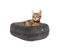 Omlet Calming Super Soft Donut Cat Bed | Easy to Clean with Machine Washable Removable Cover | Deep Filled Cat Bed for a Cuddly Feeling | One Size | Earl Grey