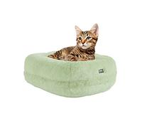Omlet Calming Super Soft Donut Cat Bed | Easy to Clean with Machine Washable Removable Cover | Deep Filled Cat Bed for a Cuddly Feeling | One Size | Mint Green