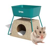 Omlet Hamster Sand Bath | Perfect Sand Bath Size for All Types of Hamsters and Gerbils | Comes with Compostable Hide to Slot in Under The Stand for Post Bath Burrowing