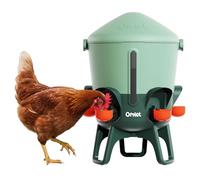 Omlet Insulated Chicken Drinker, 11 litres | Stay-Clean Automatic Water Dispenser for Chickens | BPA-Free | Anti-Roost Domed Lid | Includes 5 Cups & Nipples | Eglu Green