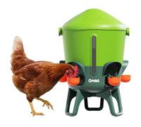 Omlet Insulated Chicken Drinker, 11 litres | Stay-Clean Automatic Water Dispenser for Chickens | BPA-Free | Anti-Roost Domed Lid | Includes 5 Cups & Nipples | Sage Green