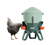 Omlet Insulated Chicken Drinker, 5.5 litres | Stay-Clean Automatic Water Dispenser for Chickens | BPA-Free | Anti-Roost Domed Lid | Includes 5 Cups & Nipples | Sage Green