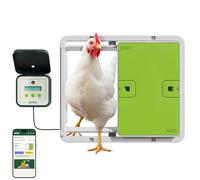 Omlet Smart Automatic Chicken Coop Door Opener | WiFi & App Control | Light Sensor or Timer | Built-In Safety Sensors | Weatherproof | Battery or Plug-In Power | Alexa & Google Home Compatible | Green