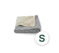 Omlet Super Soft Dog Blanket | Easy Clean Machine Washable for Daily use | Extra Thick Dual-Sided Sherpa and Quilted Plush | Keep Your Furniture Fur and Dirt Free | Grey, Small