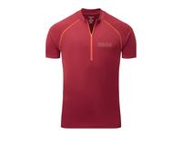 OMM Bearing Zip Neck Men's T-Shirt | UK M in Dark Red