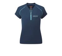 OMM Bearing Zip Neck Women's T-Shirt | UK L in Navy