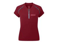 OMM Bearing Zip Neck Women's T-Shirt | UK S in Dark Red