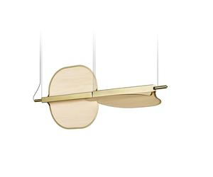 Omma 2 Leaves Pendant Light with 2 Elements LZF Lamps natural white/gold - LZF OM S2 GD LED DIMBT 23