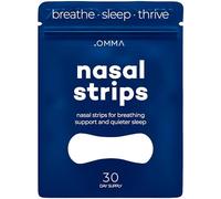 OMMA Breathing Nasal Strips for Snoring and Sleeping (30 Count) - Nose Strips for Breathing to Reduce Snoring and Improve Sleep - Skin Safe Extra Strength Respiratory Aid Nose Tape to Improve Airflow