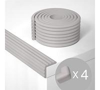 Ommda Waterproof Adhesive Edge Protector Baby Soft Foam Safety Furniture Corner Guards 2m Edge Guard + 4 Pack Corner Protectors,Grey W Shape