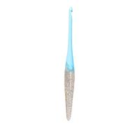 Ommi Ergonomic Handle Crochet Hooks | Handcrafted 7’’ Crochet Hook | Knitting Needle, Craft Yarn Weave | Best Gift! (Silver Glitter, 6 mm)