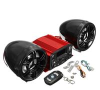 OMNBQPUNL Handlebar Loudspeaker Red Motorcycle Audio Sd Mp3 Universal Remote Control Radio Speaker