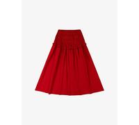 Omnes Womens Omnes Haley Shirred-Waist Cotton Maxi Skirt Barbados Cherry 8