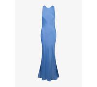 Omnes Womens Omnes Jai Draped-Back Satin Maxi Dress Blue Bonnet 14