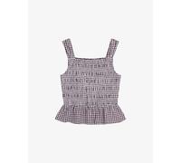 Omnes Womens Omnes Rain Gingham-Print Shirred Cotton Top Chocolate Gingham 12