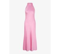 Omnes Womens Pink Seychelles Halter-neck Drape-back Recycled-polyester Maxi Dress 10