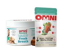 Omni Bundle - Dental Sticks for Dogs, Dual Texture with PlaqBlast™ Technology, Plaque Remover with Toothpaste-like Anti-Plaque Core + Fresh Breath for Dogs 30 Servings, Large 30+ Kg